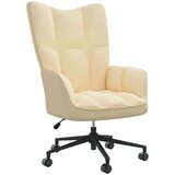  Stol za sproščanje kremno bel žamet, (20957750) | Shoptok.si