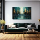  Sodobna umetniška slika Zlati gozdni odsev - PREMIUM ART | Shoptok.si