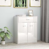 vidaXL Komoda visok sijaj bela 60x30x75 cm iverna plošča Cene