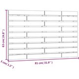  Zidno uzglavlje 81 x 3 x 63 cm od masivne borovine | shoptok.hr