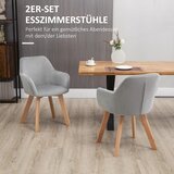  Set od 2 stolice blagovaonske stolice baršunasti izgled drvene noge 54 cm x 57 cm x 80 cm siva + prirodna boja | shoptok.hr