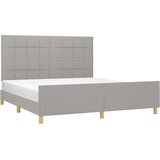  Posteljni okvir z vzglavjem svetlo siv 180x200 cm blago, (20788377) | Shoptok.si