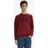 A.P.C. Bombažen pulover Sweat moški, bordo barva
