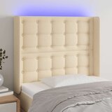  LED posteljno vzglavje krem 83x16x118/128 cm blago, (20951601) | Shoptok.si