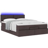 vidaXL Otomanski okvir kreveta s madraca tamnosmeđi 140x200cm tkanine | shoptok.hr