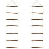 vidaXL Zidni ukrasi u obliku ljestava 2 kom 30x100 cm prirodne grane | shoptok.hr