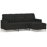 Maison Chic kavč - Sofa - Kanape s stolčkom za noge črn 180 cm blago, (21727056) u