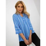 Fashionhunters Women's Boho Blouse with 3/4 Sleeves Sublevel - Multicolor