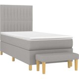 Box spring krevet s madracem svjetlosivi 90x190 cm od tkanine | shoptok.hr