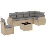 vidaXL 7-dijelni set vrtnih sofa od poliratana s jastucima bež | shoptok.hr