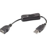 Renkforce USB kabel USB 2.0 USB-A vtič\, USB-A vtičnica 0.25 m črna vklj. stikalo za vklop/izklop\, pozlačeni konektorji RF-3322982, (20416201) Cene