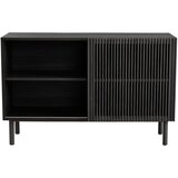Jotex Črna omarica v jesenovem dekorju z drsnimi vrati 124x80x45 cm Sion – Cene