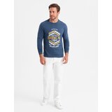 Ombre Men's collegiate style printed longsleeve - blue | ePonuda.com