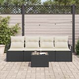  Set sofe s jastukom s pohranom 5 pcs Crna i Krema poliratan | shoptok.hr
