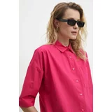 Answear Lab Bombažna srajca ženska, roza barva