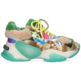 Exé Shoes Modne superge EXÉ G168-8 - Beige Green Fuschia Večbarvna Cene