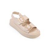 Capone Outfitters Women's Wedge Heel Double Strap Buckle Sandals Cene