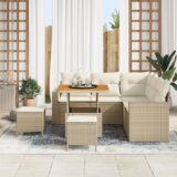 vidaXL Vrtna sedežna garnitura 8 pcs bež in krem 80 x 80 x 71 cm | Shoptok.si