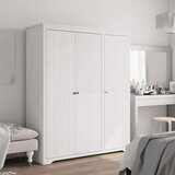 vidaXL Garderobna omara BODO bela 151,5x52x176,5 cm trdna borovina Cene