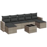 Maison Chic Seti vrtnega pohištva - Vrtna garnitura - Vrtni pohištvo set 8-delna z blazinami sv. siv poli ratan, (21800565) | Shoptok.si