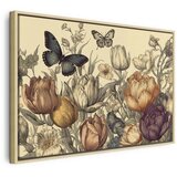  Slika - Colourful tulips on a cream background 120x80 Slike