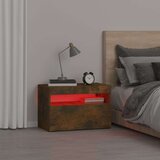 Noćni ormarić s LED svjetlima boja dimljenog hrasta 60x35x40 cm | shoptok.hr