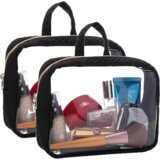 INF 2 pakiranja potovalne toaletne torbice, prenosna PVC torba za pranje Black, (21698531) Cene