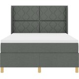  Krevet s opruga kutije s LED trakama Siva 140 x 190 cm tkanina | shoptok.hr