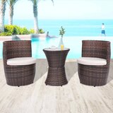  3-dijelni bistro set od poliratana s jastucima smeđi | shoptok.hr