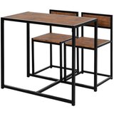 Nesta Jedilni set, kuhinjska miza z 2 stoloma, kovina in naravni les, za majhne prostore, jedilnica, (5000493638) Cene