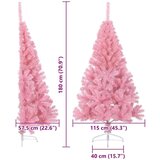 vidaXL Umjetna preddekorirana božićna jelka Roza 180 cm PVC | Shoptok.si