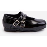 Boto Black Patent Leather Children's Ballerina Flats with Straps Margenis | Shoptok.si