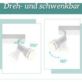 Nettlife Moderna bela stropna svetilka: 3 nastavljivi kovinski stropni reflektorji, stropna svetilka GU10, za spalnico, brez žarnice, (22116656) | Shoptok.si