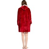 VERKGROUP HOODIE rdeča odeja z rokavi in belo žepno obrobo | Shoptok.si