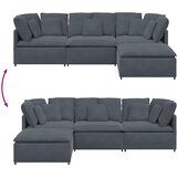  Modularna sofa s podnožjem i jastucima, baršunasta tamno siva | shoptok.hr