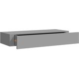  Zidna polica s ladicom siva 60 x 23,5 x 10 cm MDF | shoptok.hr