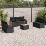  8-dijelni set vrtnih sofa od poliratana s jastucima crni | shoptok.hr
