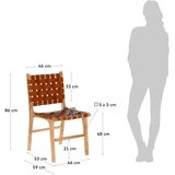 Kave Home Konjak smeđe/u prirodnoj boji kožne blagovaonske stolice u setu 2 kom Calixta – | shoptok.hr