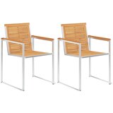  Vrtne stolice s jastucima 2 kom od masivne tikovine i čelika | shoptok.hr