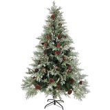 vidaXL božićno drvce sa šiškama zeleno-bijelo 150 cm pvc i pe | shoptok.hr