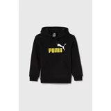 Puma Otroški pulover črna barva, s kapuco