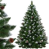 springos Visokokakovostno božično drevo v videzu bora z zasneženimi konci, 180 cm v zimskem efektu s pravimi borovimi storži., (21637943) Cene