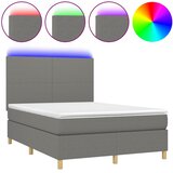  box spring s madracem LED tamnosivi 140x200 cm tkanina | shoptok.hr