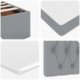 vidaXL Otomanski posteljni okvir z vzmetnicami siv 200x200 cm blago | Shoptok.si