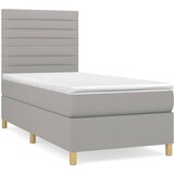 Maison Chic Box spring postelja - Vzmetna postelja z vzmetnico svetlo siva 90x200 cm blago SL12912, (21904981) Cene