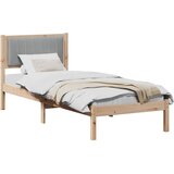  Krevetni okvir s tapiciranim uzglavljem Svijetlo siva Smeđa 75 x 190 cm | Shoptok.si
