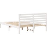 vidaXL Konstrukcija postelje Bela 120 x 190 cm Masivno borovo les | Shoptok.si
