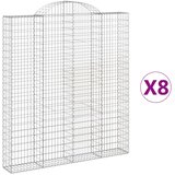  Lučne gabionske košare 8 kom 200x30x220/240cm pocinčano željezo | Eponuda.ba