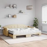  Dnevni krevet na razvlačenje krem 80 x 200 cm od tkanine | shoptok.hr