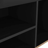 vidaXL Klop za čevlje z blazino visok sijaj črna 80x30x47 cm | Shoptok.si